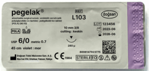 Pegelak 6/0 10 3/8 keskin(¡),280μ,45cm